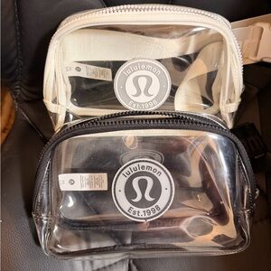 2 Lululemon Transparent Belt Bags with White and black Accents!!